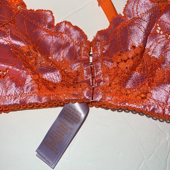 Savage X Fenty Bra Womens XS Perfect Poppies Unlined Lace Demi Racerback pink - Picture 3 of 10